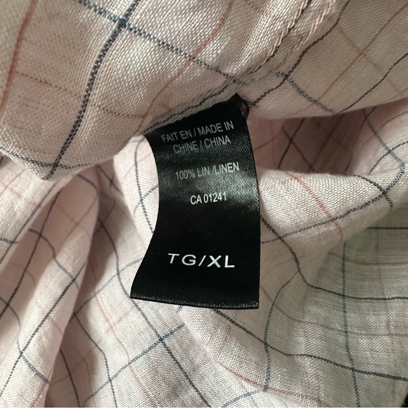 NWOT LE31 by Simons Semi Fit Checker Linen Shirt sz XL - Picture 10 of 10